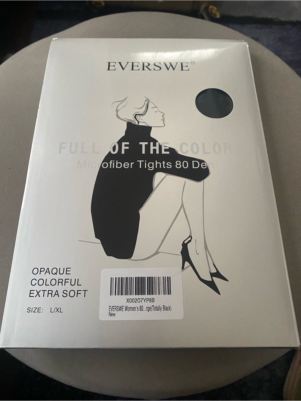 EVERSWE *** Microfiber Opaque Tights – Black (L/XL)